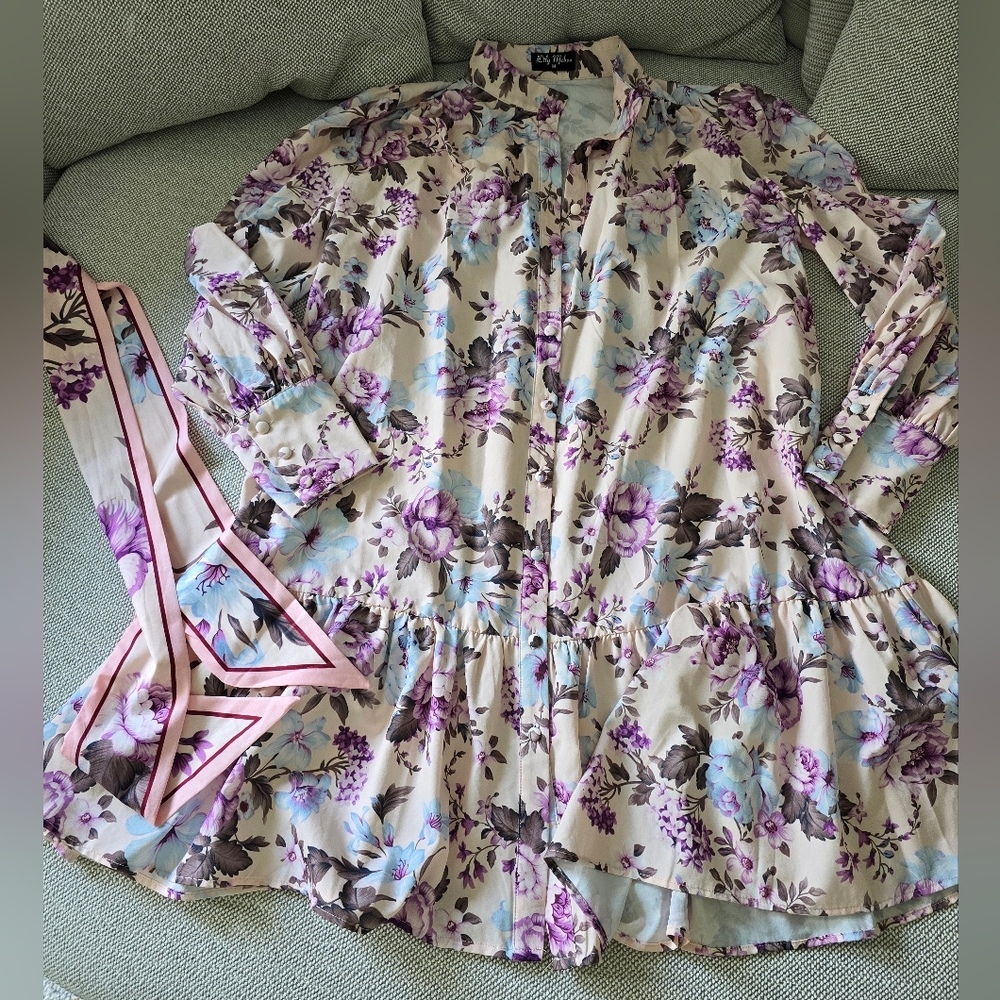 Lily McBee Floral Pink Dress Size M